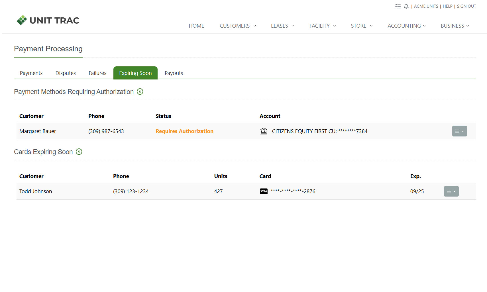 Payment Dashboard: Expiring Soon